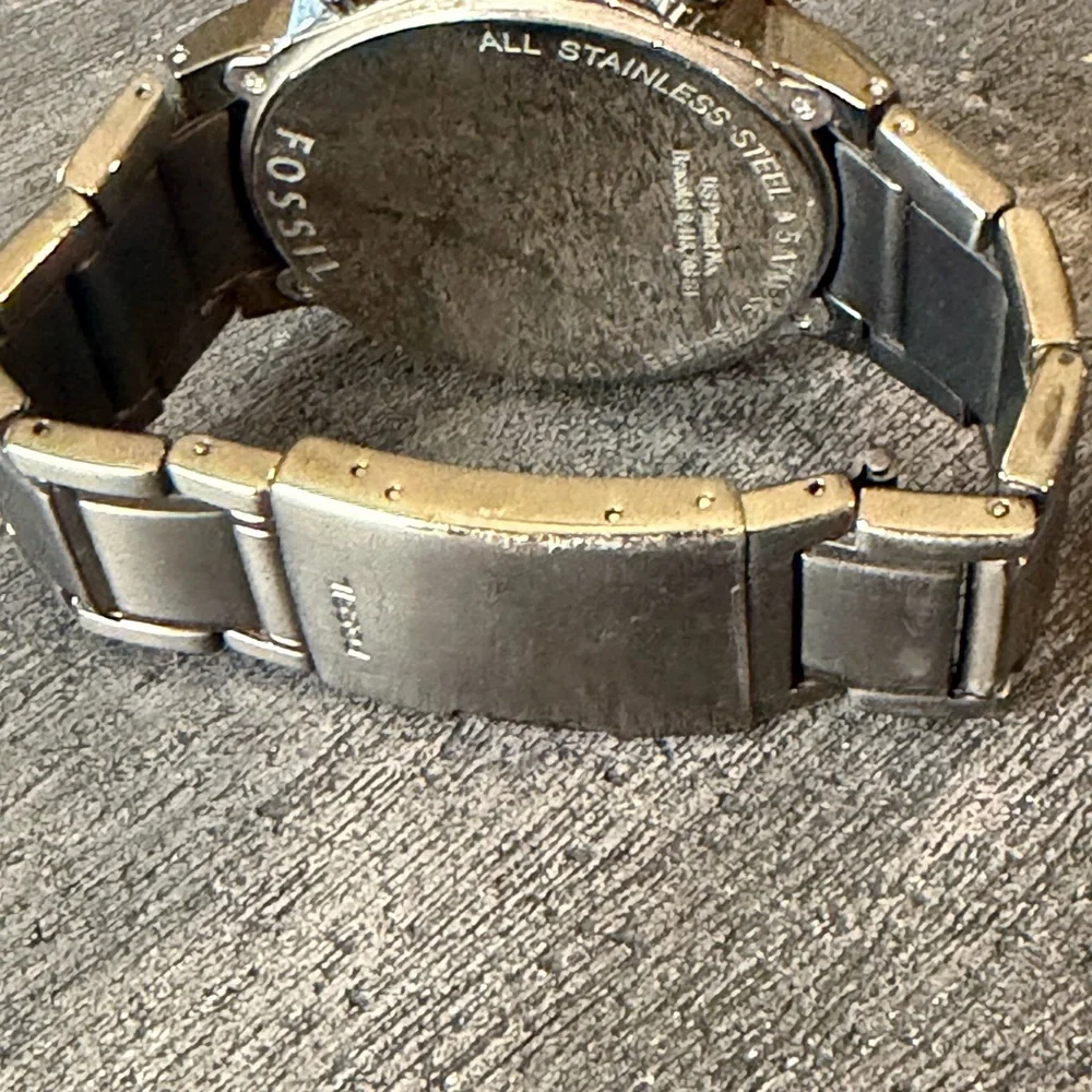Fossil Black and Silver Men's 47mm Watch